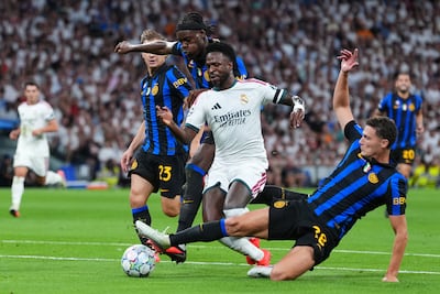 Vinicius Junior was jeered by Real Madrid fans during the Champions League win over Inter Milan. Getty Images