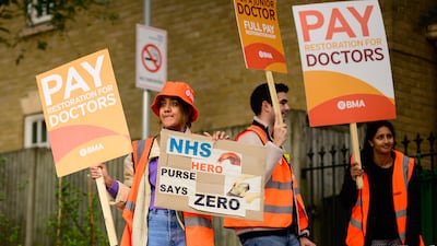 NHS consultants and junior doctors were on September 20 holding their first joint strike, reducing staff to Christmas Day levels. Getty Images