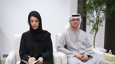 Reem bint Ibrahim Al Hashimi, UAE Minister of State for International Co-operation, and Dr Ahmed Mubarak Al Mazrouei, Abu Dhabi Executive Council member and chairman of the Abu Dhabi Executive Office