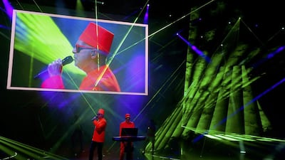 The Pet Shop Boys perform during the Volkswagen group night at the Frankfurt motor show. Ralph Orlowski / Reuters