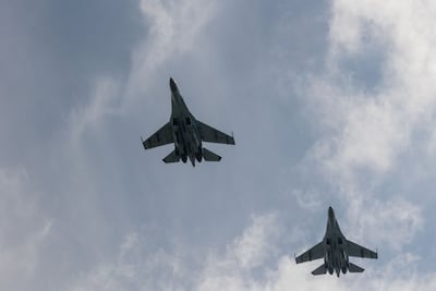F-16 Fighting Falcons over Ukraine. Getty
