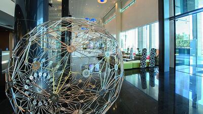 The Novotel’s lobby. Courtesy Novotel & Adagio Abu Dhabi Al Bustan