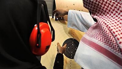 Emirati women have embraced target shooting. At first, ‘the noise had given them such a surprise and a fright,’ Jamal al Ahmed says, ‘but it is always, always those women who get the best results.’