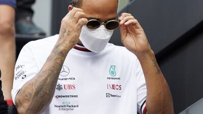 Mercedes driver Lewis Hamilton arrives on the Red Bull Ring race track. AFP