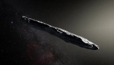 'Oumuamua, the first known object from interstellar space, was discovered travelling through the solar system in 2017. This image is an artist's impression. Photo: Nasa