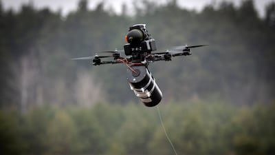A Ukrainian fibre-optic drone. Models developed by Russia could help its troops break through Ukrainian lines, analysts say. AP