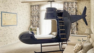 The Dragons of Walton Street Helicopter Bed is sculpted from steel and resin. Courtesy Dragons of Walton Street