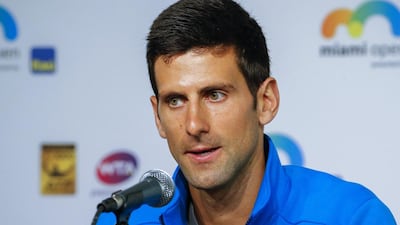 Men's No. 1 ranked player Novak Djokovic of Serbia participates in a media conference in response to recent derogatory remarks made against women's tennis (EPA/ERIK S. LESSER)