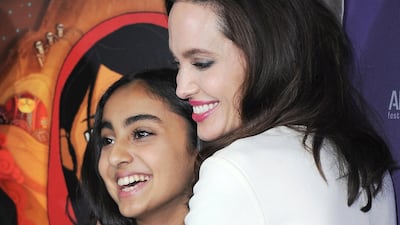 The actress Saara Chaudry, the voice of Parvana, and Angelina Jolie at the premiere of The Breadwinner. Jon Kopaloff / FilmMagic