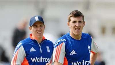 England's Jamie Overton, left, and Craig Overton during nets at Trent Bridge on Tuesday. Reuters / Philip Brown