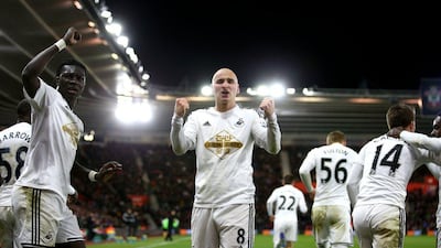 Centre midfield: Jonjo Shelvey (Swansea). Scored a superb long-range goal to secure the surprise of the weekend as Swansea beat Southampton at St Mary’s. Ian Walton / Getty