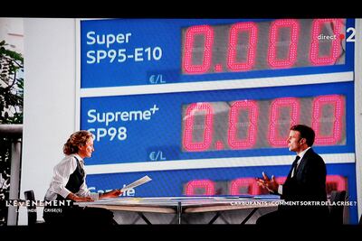 French President Emmanuel Macron was questioned about energy problems in an interview with France 2. AFP