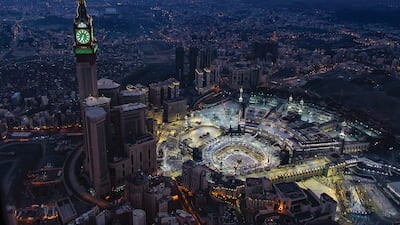 A birds-eye-view of the Kaaba in Mecca, Saudi Arabia