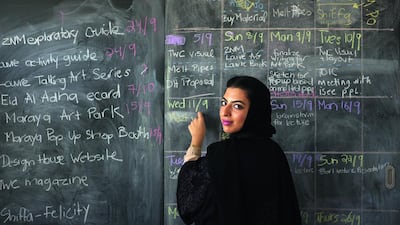 Graphic designer Hadeyeh Badri poses for a portrait at Mobius Design Studio. Jaime Puebla / The National