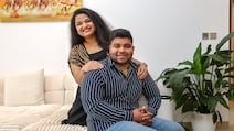 Deejith Haridas and wife, Dr Anshika Chandran at their home at The Haven by Meraki. Victor Besa / The National