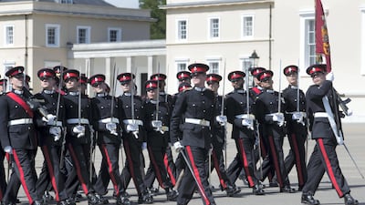 Officer cadets at the Sovereign's Parade at the Royal Military Academy Sandhurst. Stephen Lock for the National