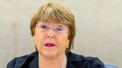 UN High Commissioner for Human Rights Chilean Michelle Bachelet speaks during the opening of the 41th session of the Human Rights Council, at the European headquarters of the United Nations in Geneva, Switzerland, Monday, June 24, 2019. AP