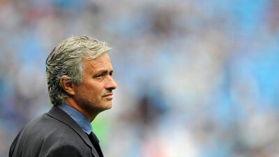Chelsea manager Jose Mourinho reacts during his side's Premier League defeat to Manchester City on Sunday at the Etihad Stadium. Peter Powell / EPA / August 16, 2015