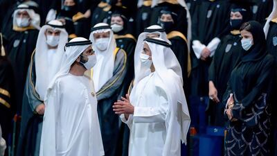 Sheikh Mohammed bin Rashid, Vice President and Ruler of Dubai, attends a graduation ceremony at the Mohammed bin Rashid School of Government. Sheikh Mohammed @HHShkMohd/Twitter.