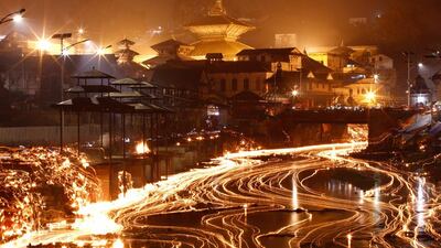 Oil lamps illuminate the Bagmati River during the Bala Chaturdashi festival in Kathmandu, Nepal. Navesh Chitrakar / Reuters