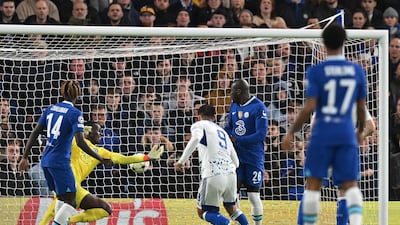 Chelsea goalkeeper Edouard Mendy cannot stop Dinamo Zagreb's Bruno Petkovic opening the scoring. AFP