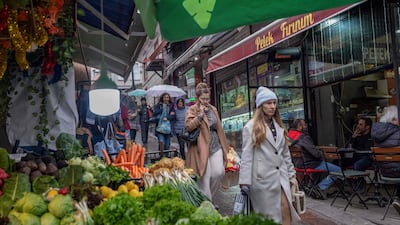 Kadikoy district in Istanbul. The Turkish central bank held its main interest rate at 45 per cent last month, pausing after eight increases in a row designed to slow consumer prices. AFP