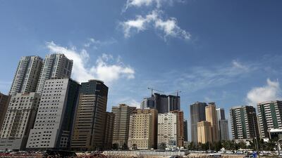 Al Khan, Sharjah: Q1-Q2 2015 down 2%. Q2 2014-Q2 2015 up 20%. Studio: Dh25,000-Dh35,000. 1BR: Dh35,000-Dh45,000. 2BR: Dh45,000-Dh60,000. 3BR: Dh65,000-Dh85,000. Satish Kumar / The National