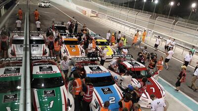 Reality TV show GT Academy shipped 14 Nissan 370Z racing cars into Abu Dhabi to film fans of racing video games competing for a real-life motorsport career. Jeffrey E Biteng / The National