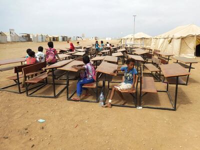 The camp’s elementary school shot by Khaled Muhammad Ali. Courtesy NYUAD