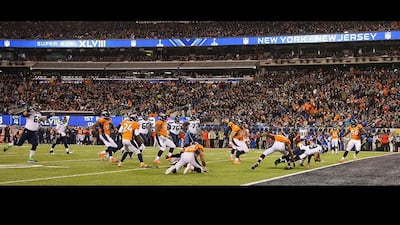 Seattle Seahawks' Doug Baldwin scores a 10-yard touchdown during the second half of the Super Bowl. Matt Slocum / AP Photo