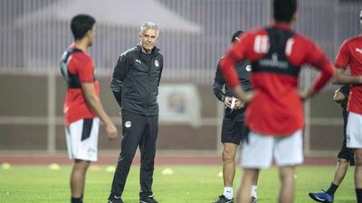 Egypt's head coach Carlos Queiroz attends a training session. AFP