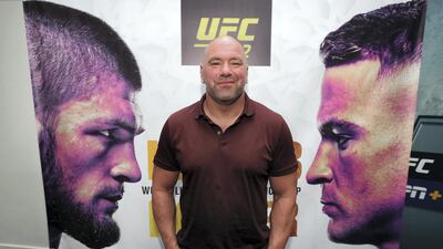 Dana White attends UFC 242 in Abu Dhabi. Chris Whiteoak / The National