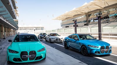 The M3 and M4 line up at Yas.