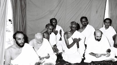 Sheikh Zayed, left, in Saudi Arabia for the Hajj pilgrimage on October 27, 1979. Courtesy Aletihad