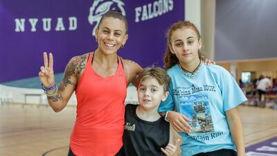 Eva Clarke took part in the relay with her children Harley, eight, and Isabella, 13.