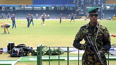 The security for the inter school final is more than at the Premadasa Stadium where Australia are seen practising alone.