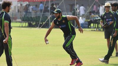 Pakistan captain and leg-spinner Shahid Afridi lacks quality slow bowlers in his side as they take on England in Dubai on Wednesday, November 26, 2015. Arif Ali / AFP