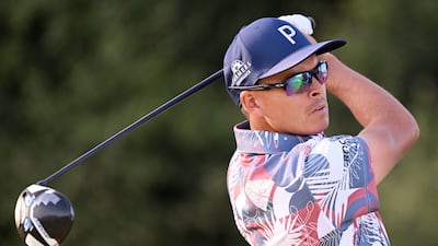 Rickie Fowler of the United States plays his shot from the 17th tee during the second round of the 123rd US Open. AFP