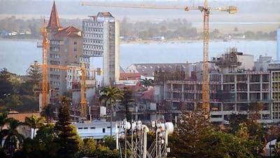 Large new commercial and residential buildings are rising up along Maputo's coastline. Verity Ratcliffe for The National