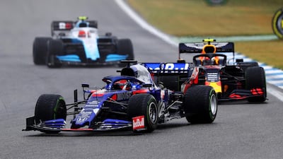 Alexander Albon leads Pierre Gasly in the German Grand Prix in his Toro Rosso. The pair will now switch after the summer break, with Albon taking Gasly Red Bull Racing seat. Getty