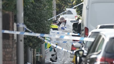 Forensic officers at the scene of the stabbing attack in Southport carried out by Axel Rudakubana. Getty Images