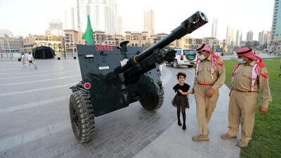 The cannon near Burj Khalifa in Dubai used during Ramadan. Chris Whiteoak / The National