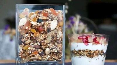Homemade granola with yogurt and fruit. Jaime Puebla / The National
