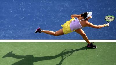 Switzerland's Belinda Bencic returns the ball. AFP