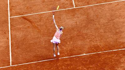 Petra Kvitova of Czech Republic in action against Irina-Camelia Begu of Romania during their third round match for the French Open tennis tournament at Roland Garros in Paris, France, 30 May 2015. EPA/ROBERT GHEMENT