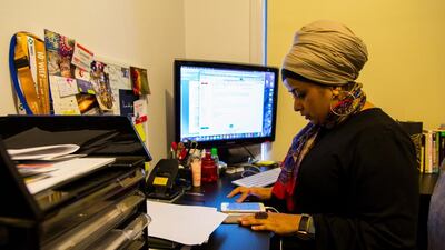 3:08pm - Tasneem checks her diary in her home office as she completes her work day.