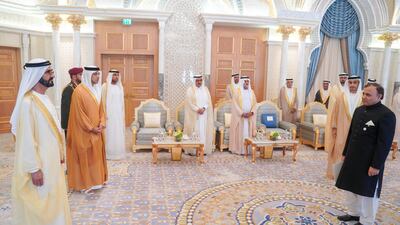 On Monday, Sheikh Mohammed also received the credentials of six new ambassadors to the UAE from Pakistan, Argentina, Lithuania, Malaysia, Estonia, and the Netherlands. Pictured Ghulam Dastgir, as Ambassador of Pakistan.