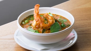 The rich and creamy red prawn curry will transport your tastebuds to Thailand. Photo: SEA Bistro