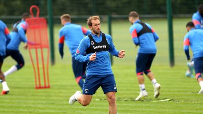 West Hamdefender Craig Dawson during training. PA