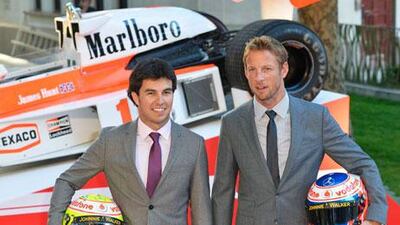 Jenson Button, right, and Sergio Perez have not had much success at McLaren this season.
